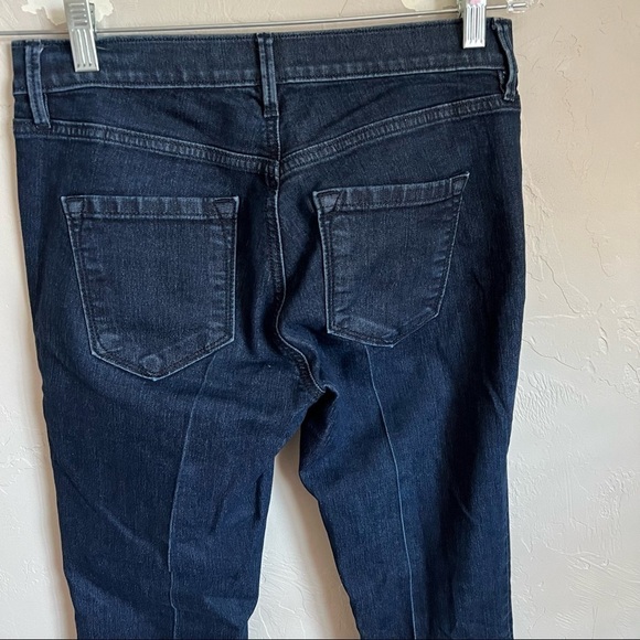 Ann Taylor Loft Modern Straight Dark Wash Creased Denim Jeans - Picture 5 of 8